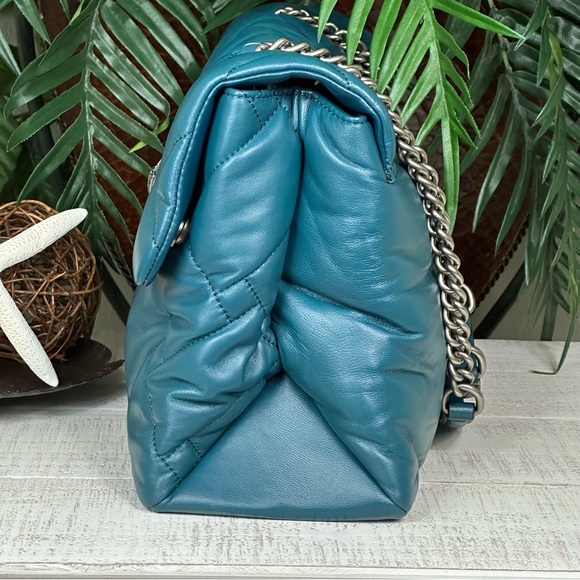 KURT GEIGER - NWOT Teal London Kensington Soft Quilted Leather Crossbody Bag - Picture 7 of 16